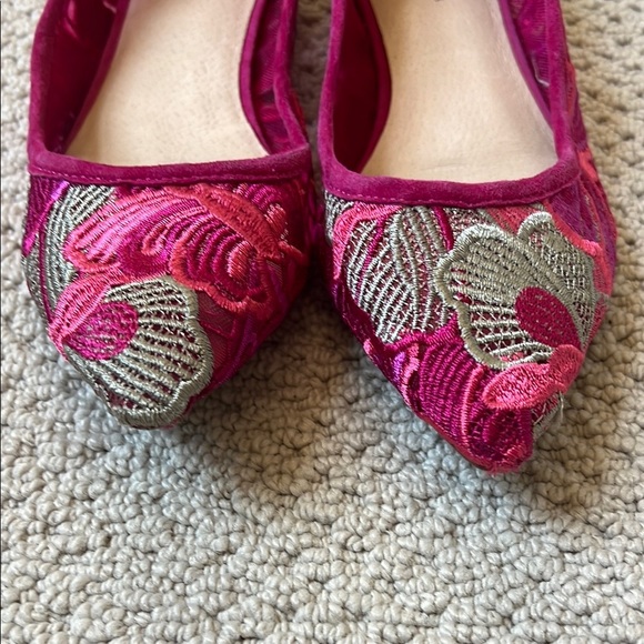Elegant Pink Embroidered Flats by Cecelia New York - Picture 2 of 9